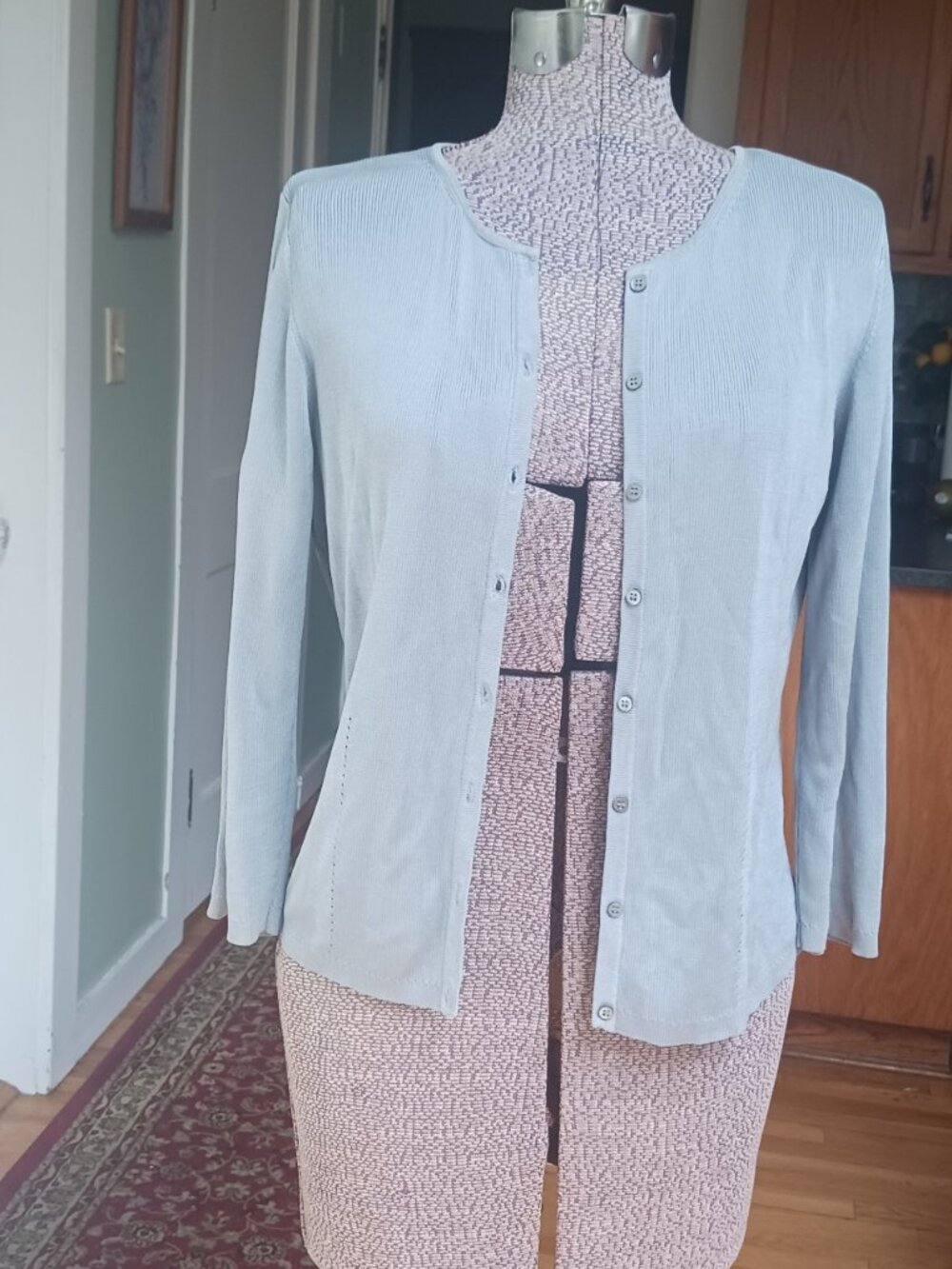 Banana Republic Baby Blue Fine-knit Button-up Cardigan